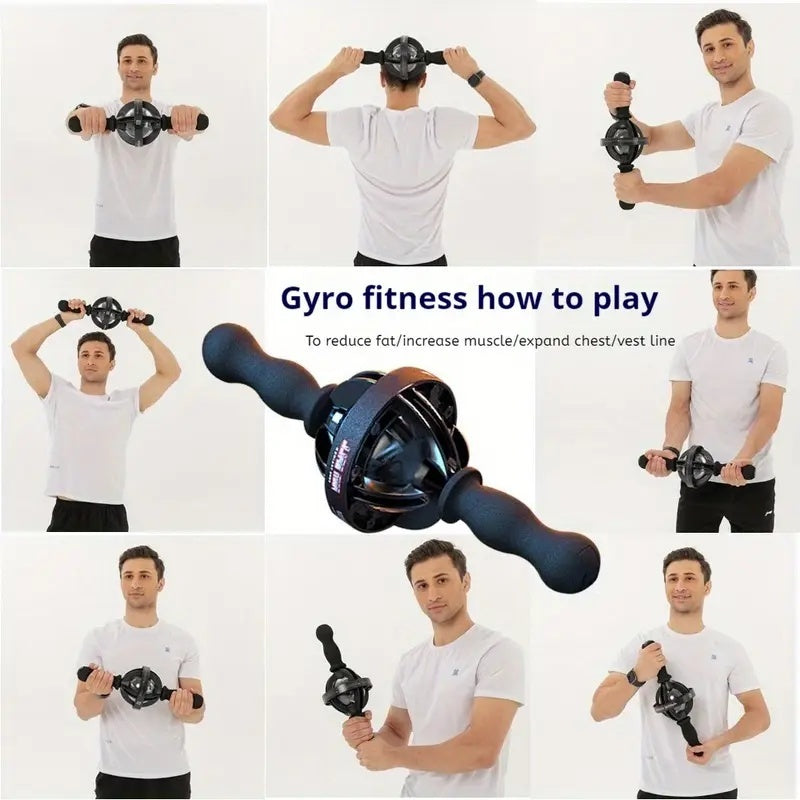 1pc Black Gyro Fitness Trainer Stainless Steel