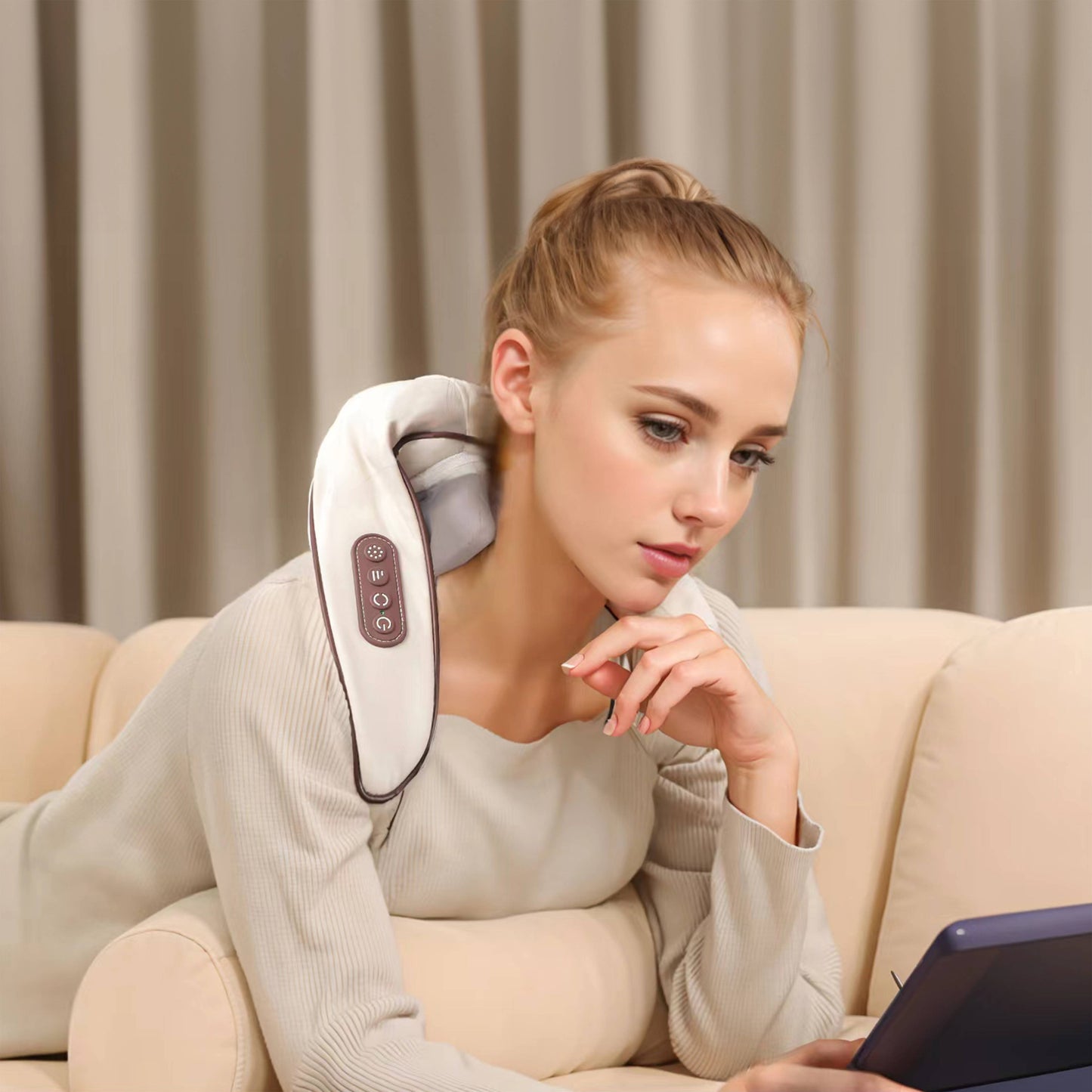 Electric Neck Massager With Heat - Neck And