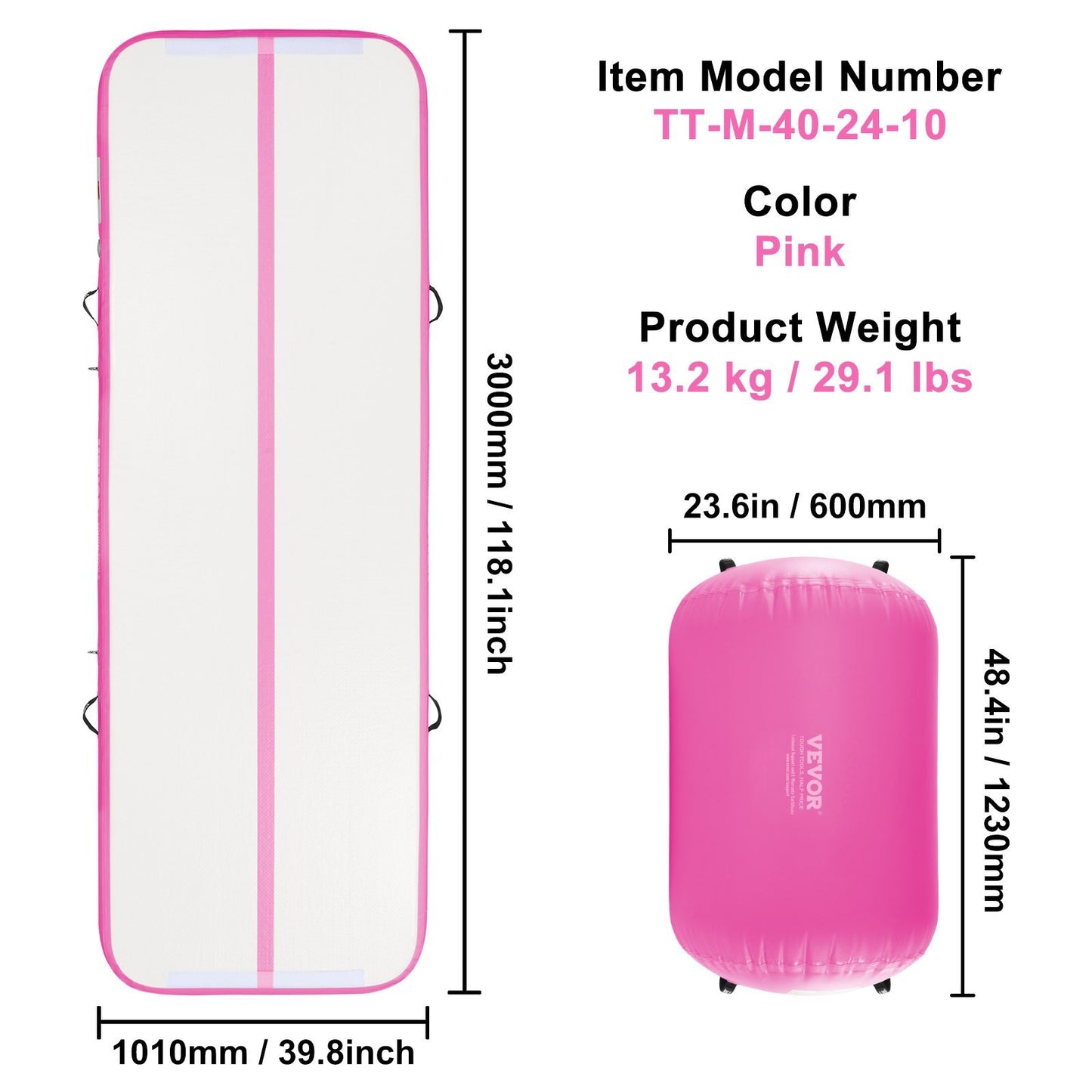 VEVOR Inflatable Gymnastics Air Mat Set, 2 PCS
